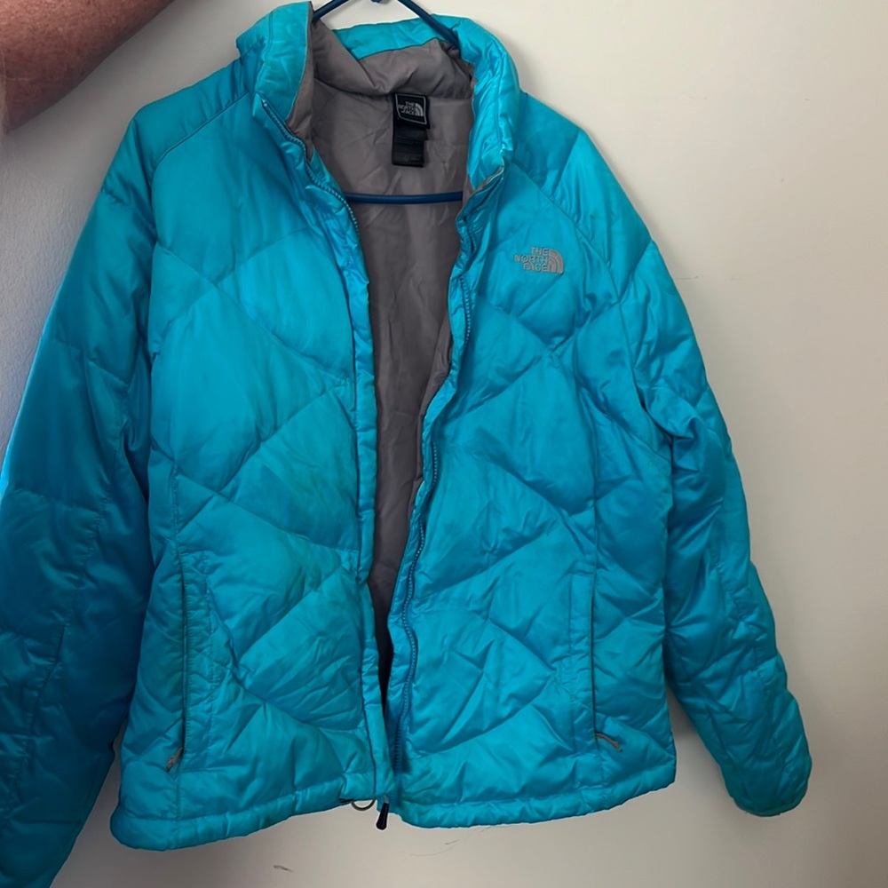 Turquoise The North Face winter coat/jacket.